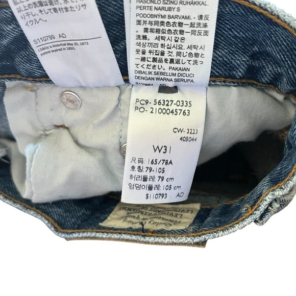 Levi's 501 Original Fit High Rise Blue Jean Shorts 31 Distressed Hem - Picture 13 of 14